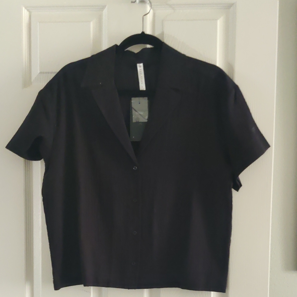 Fabletics Black Button Down Shirt